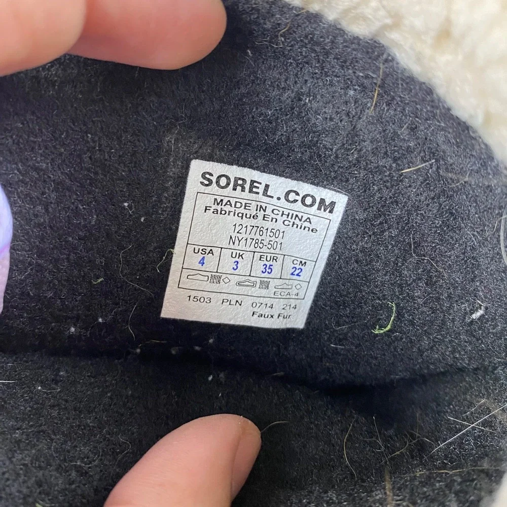 Sorel Waterproof Snow Boots Youth Girls 4 Yoot Pac Purple Faux Fur
